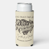 ウェスタン ヴィンテージ ロデオ ブラック ブライダル カップル シャワー スリム缶クーラー (Seltzer正面)