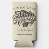 ウェスタン ヴィンテージ ロデオ ブラック ブライダル カップル シャワー スリム缶クーラー (裏面)