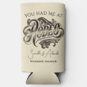 ウェスタン ヴィンテージ ロデオ ブラック ブライダル カップル シャワー スリム缶クーラー (正面)