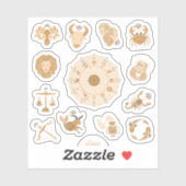 ウェスタン〔占星術の〕十二宮図シンボルや象徴 シール (シート)