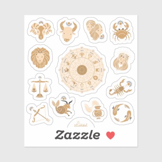 ウェスタン〔占星術の〕十二宮図シンボルや象徴 シール (シート)