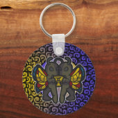 ウェスタン〔占星術の〕十二宮図 – ジェミニキーチェーン キーホルダー (正面)