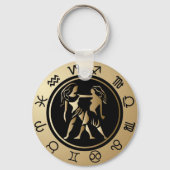 ウェスタン〔占星術の〕十二宮図 – ジェミニ キーホルダー (正面)