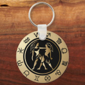 ウェスタン〔占星術の〕十二宮図 – ジェミニ キーホルダー (正面)