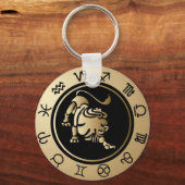 ウェスタン〔占星術の〕十二宮図 – レオ キーホルダー (正面)