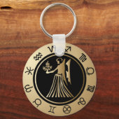 ウェスタン〔占星術の〕十二宮図-《星座》乙女座 キーホルダー (正面)