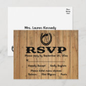 ウェスタンRSVP結婚の馬茶色のウッドカントリー インビテーションポストカード (正面/裏面)