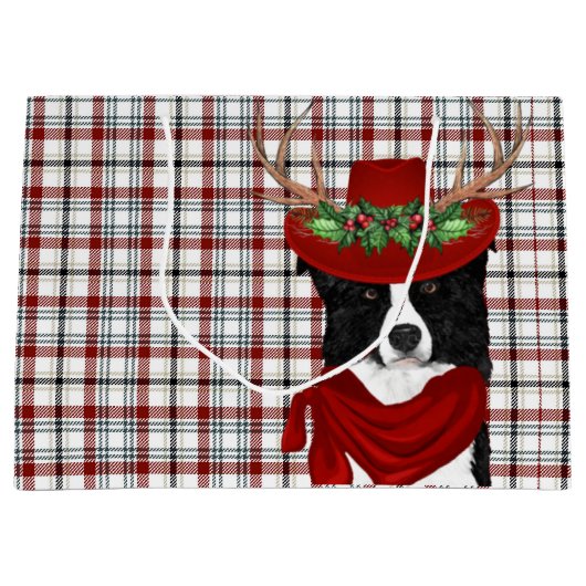 ウェスタープライドとコリ縁どードッグ恋人ホリデー ラージペーパーバッグ (正面)