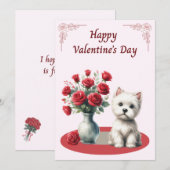 ウェスティとバラのバレンタインカード シーズンカード (正面/裏面)