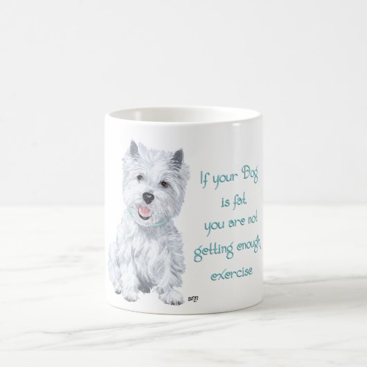 ウェスティの知恵 - 太った犬? コーヒーマグカップ (中央)