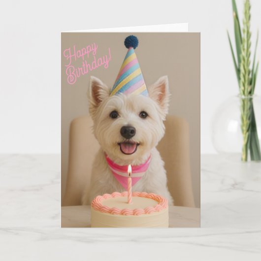 ウェスティの誕生日おめでとう カード (正面)