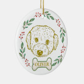 ウェスティエポドッグパーソナライズされたハンドスケッチ セラミックオーナメント (右)