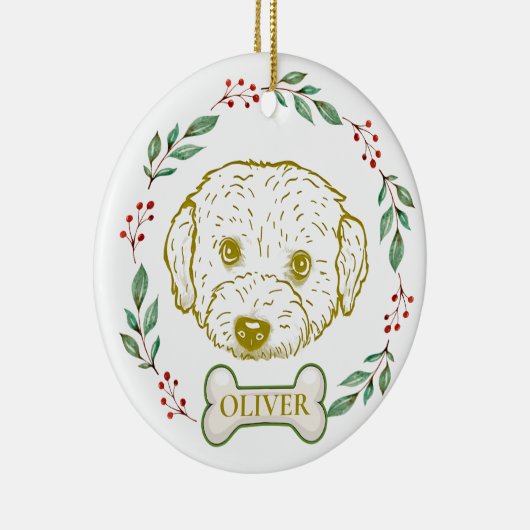 ウェスティエポドッグパーソナライズされたハンドスケッチ セラミックオーナメント (右)