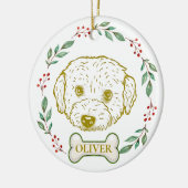 ウェスティエポドッグパーソナライズされたハンドスケッチ セラミックオーナメント (左)