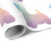 ウェスティカラフルジオメトリパターンシルエット犬 ラッピングペーパー (ロールコーナー)