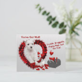 ウェスティキュートあなたがメール得パピーハグバレンタイン シーズンポストカード (スタンド正面)