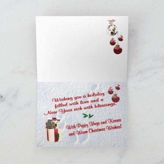 ウェスティクリスマスの願いメッセージのグリーティングカード#2 シーズンカード (内部)