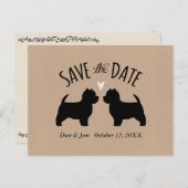 ウェスティシルエット結婚式の日付を保存 案内ポストカード (正面/裏面)