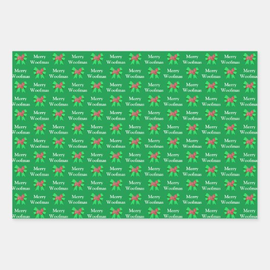 ウェスティテリアドッグシルエットグリーンウメリーーフマス ラッピングペーパーシート (正面)