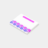 ウェスティテリアドッグ&ポーホットピンク&ブルーシルエット ポストイット (アングル)