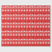 ウェスティドッグシルエットクリスマスのホリデーパターン ラッピングペーパー (フラット)