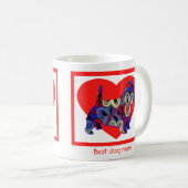 ウェスティドッグシルエットヴァレンティーンズデイ赤いハート コーヒーマグカップ (正面右)