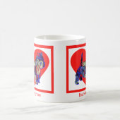 ウェスティドッグシルエットヴァレンティーンズデイ赤いハート コーヒーマグカップ (中央)