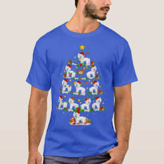 ウェスティドッグ恋人クリスマスライトウェスティクリスマスツリー Tシャツ