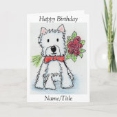 ウェスティバラ誕生日のグリーティングカードの個人用設定 カード (正面)