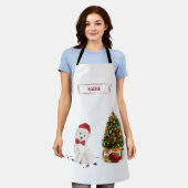 ウェスティーおもしろいクリスマス犬と木 エプロン (着用した状態)