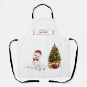 ウェスティーおもしろいクリスマス犬と木 エプロン (正面)
