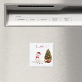 ウェスティーおもしろいクリスマス犬と木 マグネット (インサイチュ (食洗機))