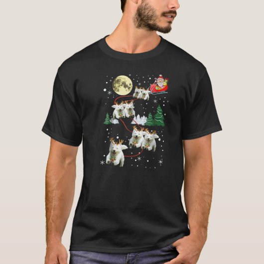 ウェスティーおもしろいクリスマスTシャツクリスマスパジャマギフト Tシャツ (正面)