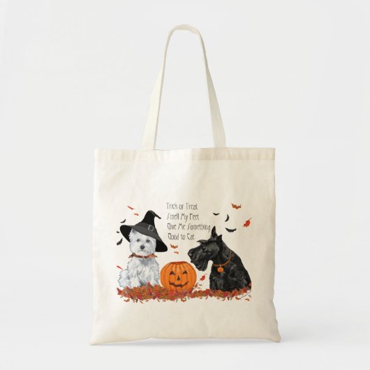 ウェスティーとスコッティーのハロウィン トートバッグ (正面)