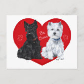 ウェスティーとスコットランドのバレンタイン シーズンポストカード (正面)