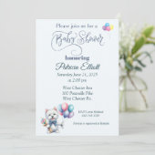 ウェスティーとバルーン赤ちゃんシャワー招待状 招待状 (スタンド正面)