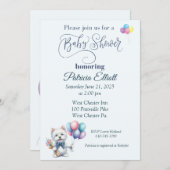 ウェスティーとバルーン赤ちゃんシャワー招待状 招待状 (正面/裏面)