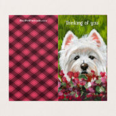 ウェスティーとピンクの花 (外部フラット)