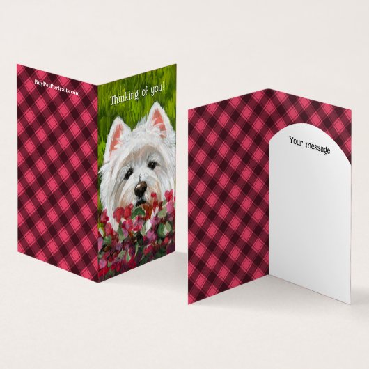 ウェスティーとピンクの花 (内部&外部)