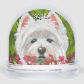 ウェスティーとピンクの花 (裏面)