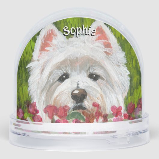 ウェスティーとピンクの花 (裏面)