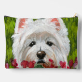 ウェスティーとピンクの花 アクセサリーポーチ (裏面)