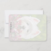 ウェスティーとピンクの花 サンキューカード (裏面)