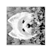 ウェスティーとピンクの花 セルフインキングスタンプ (デザイン)