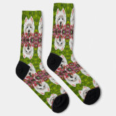 ウェスティーとピンクの花 ソックス (右)