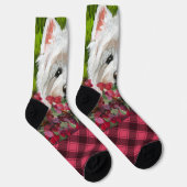 ウェスティーとピンクの花 ソックス (右)