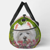 ウェスティーとピンクの花 ダッフルバッグ (右)