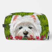 ウェスティーとピンクの花 ドップキット (正面)