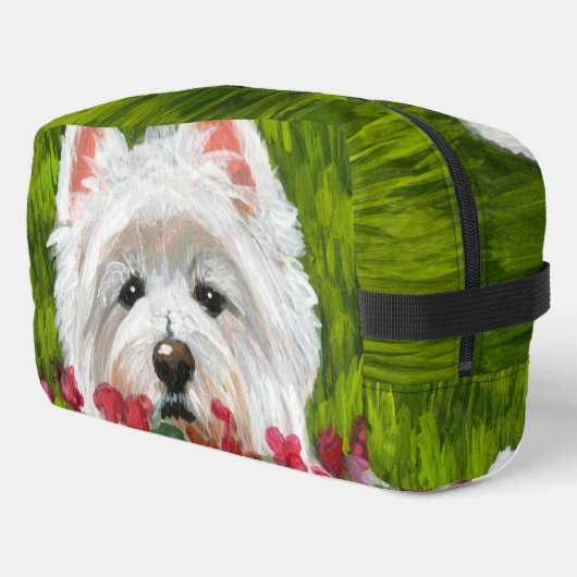 ウェスティーとピンクの花 ドップキット (左コーナー)