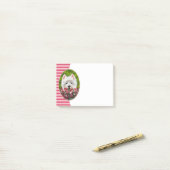 ウェスティーとピンクの花 ポストイット (デスク上)